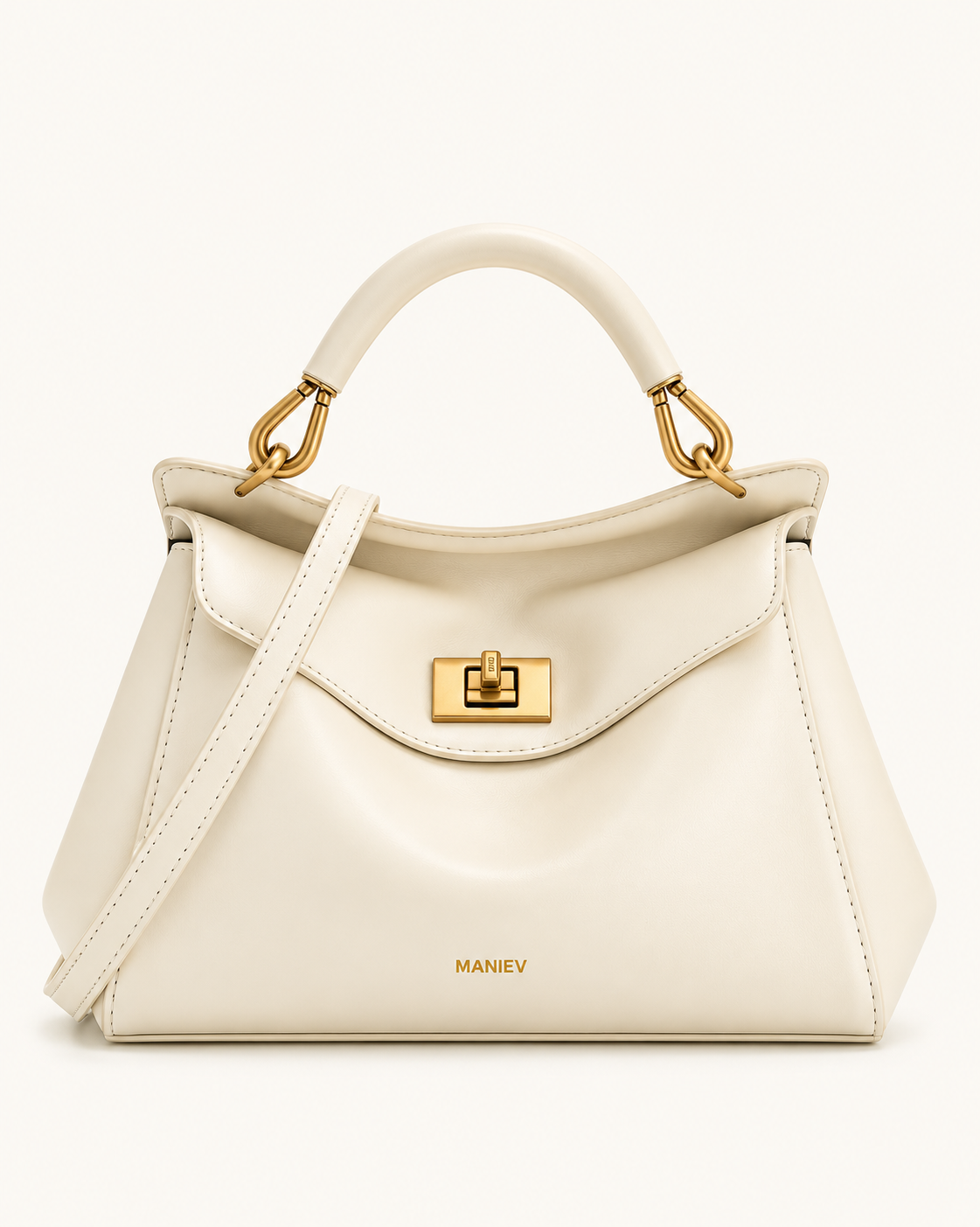 Lucia Classic Top Handbag - White