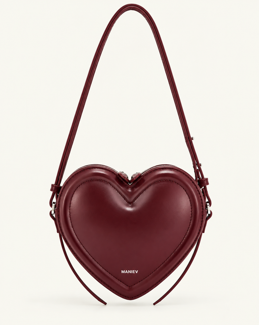 Arlene Heart Shaped Bag - Claret