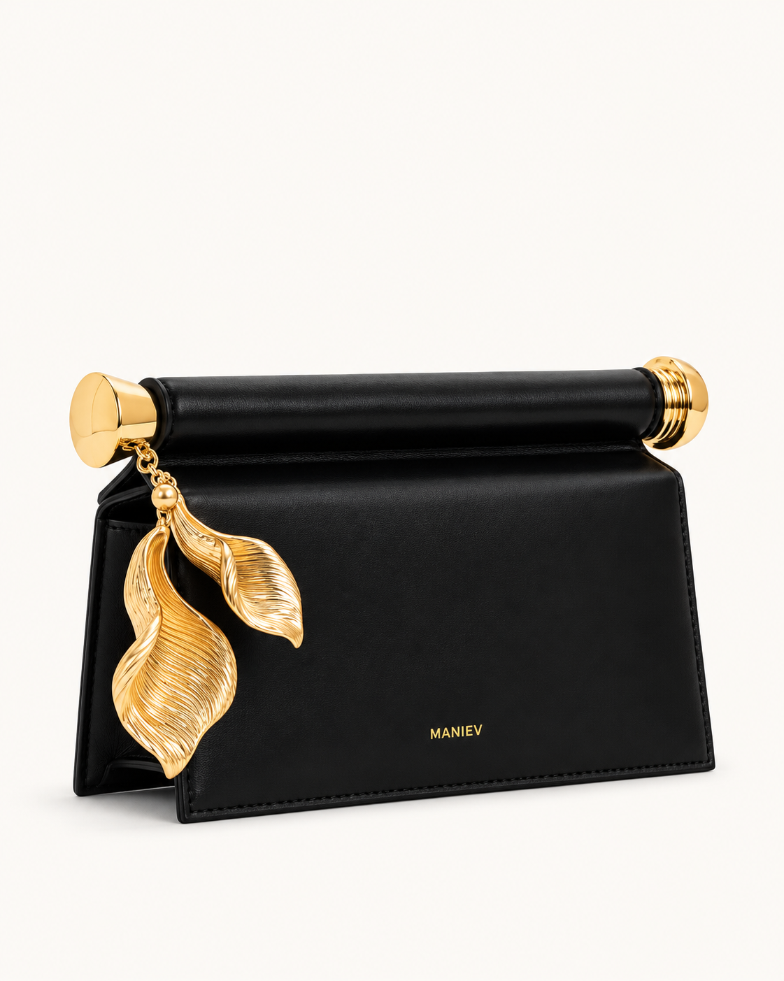 Holly Metal Pendant Embellished Clutch - Black