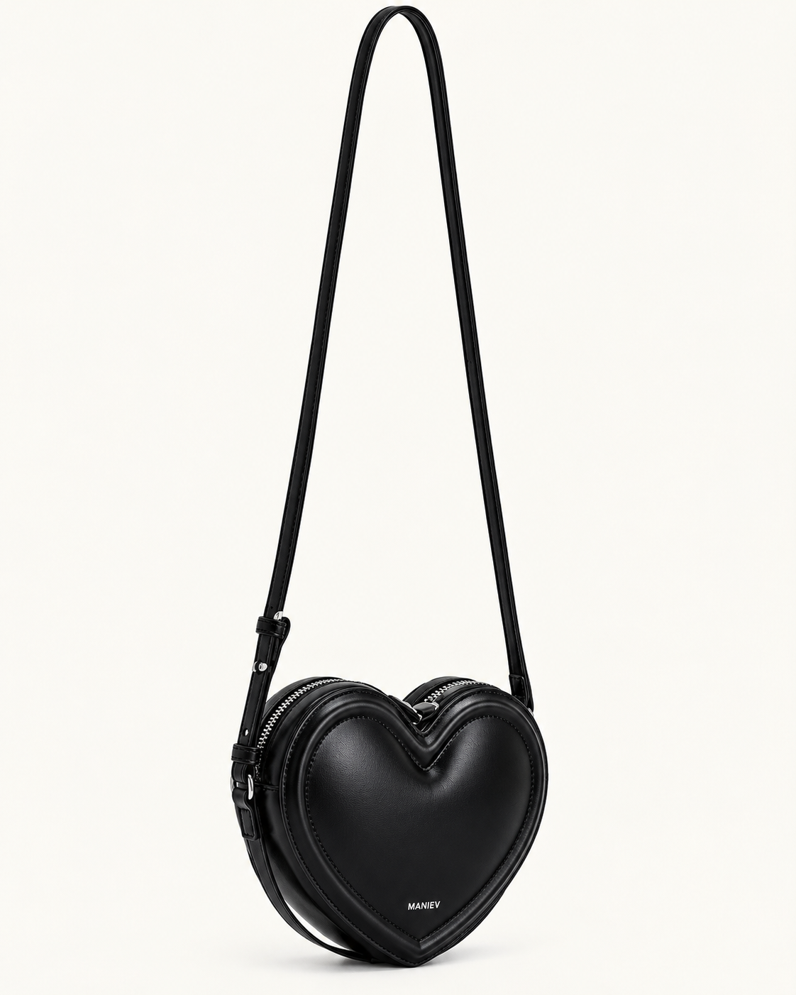 Arlene Heart Shaped Bag - Black