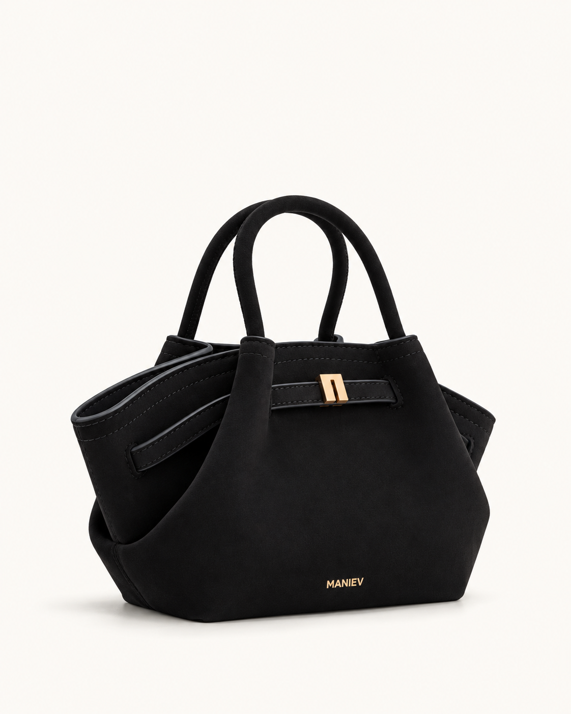 Hana Mini Faux Suede Tote Bag - Black