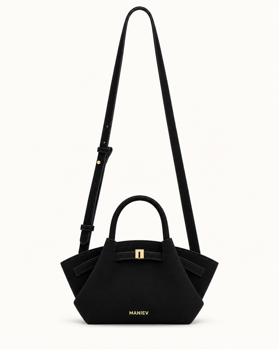 Hana Mini Faux Suede Tote Bag - Black