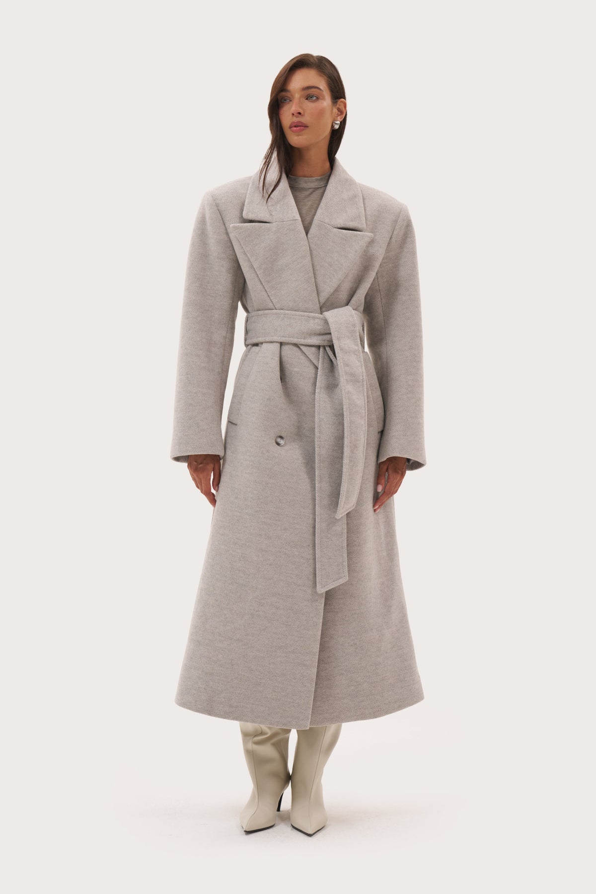 Wren Double Breasted Coat - Grey