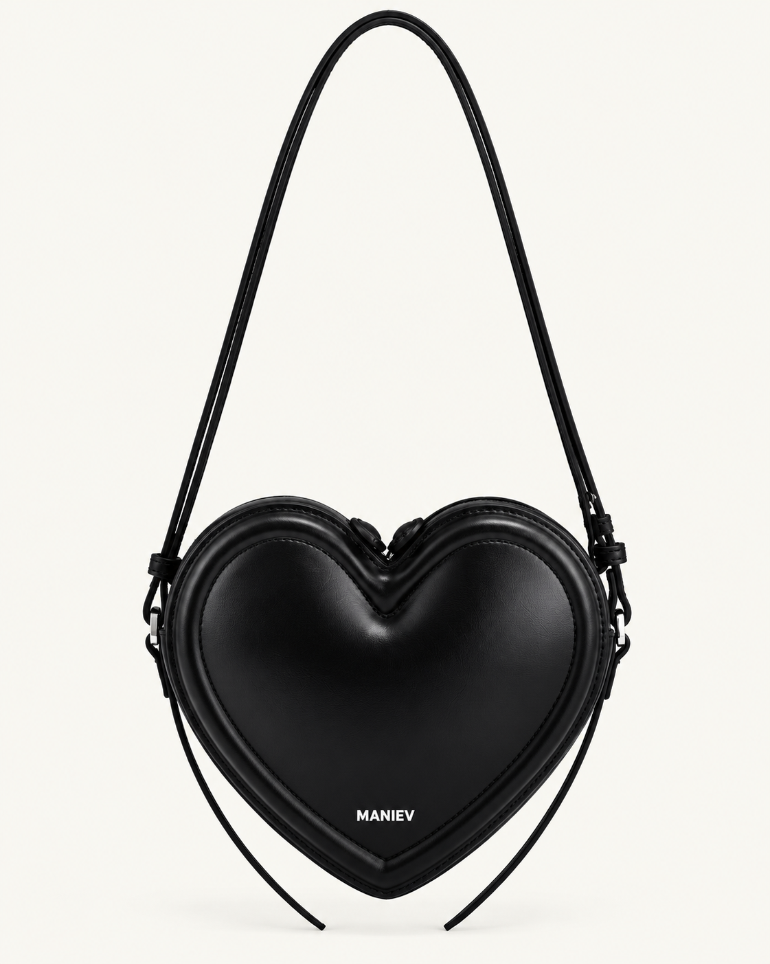 Arlene Heart Shaped Bag - Black