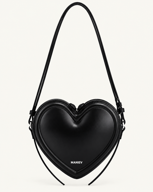 Arlene Heart Shaped Bag - Black
