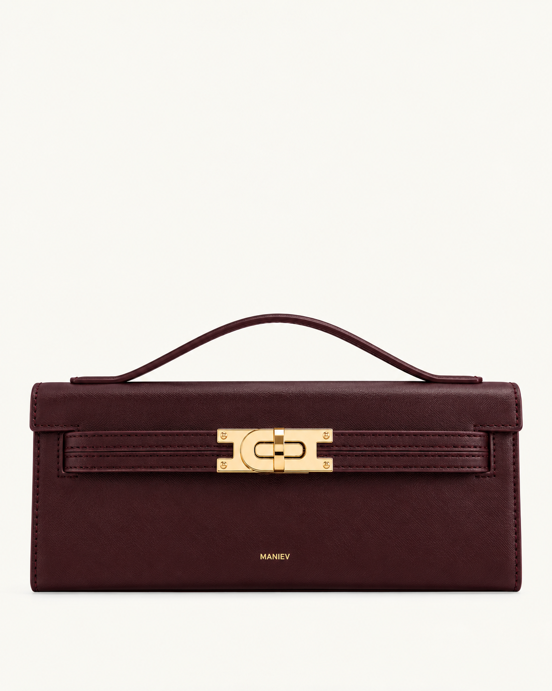 Bria Structured Top Handle Bag - Deep Burgundy