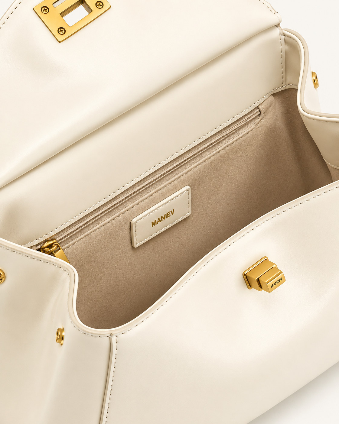 Lucia Classic Top Handbag - White