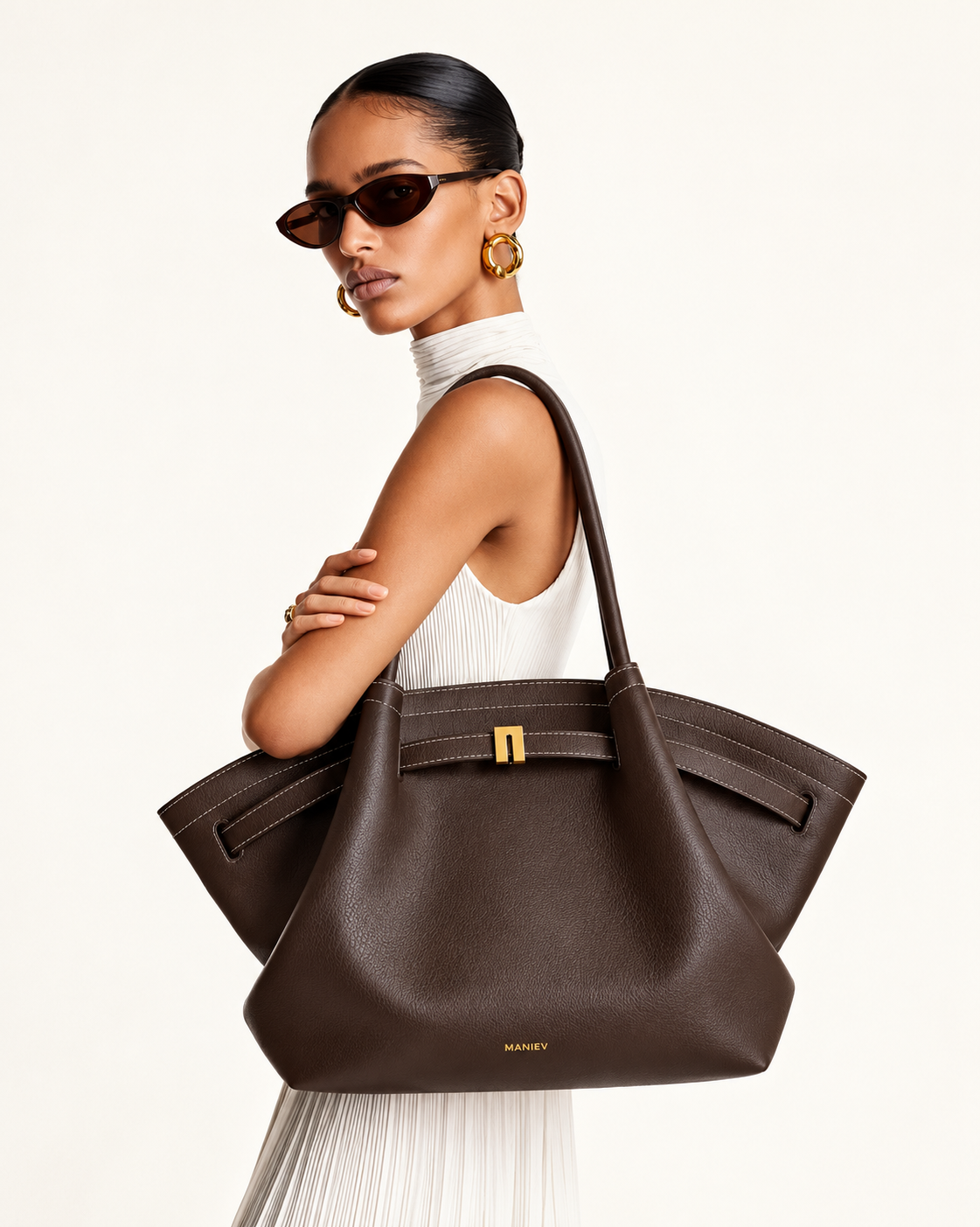 Hana Large Tote Bag - Dark Brown