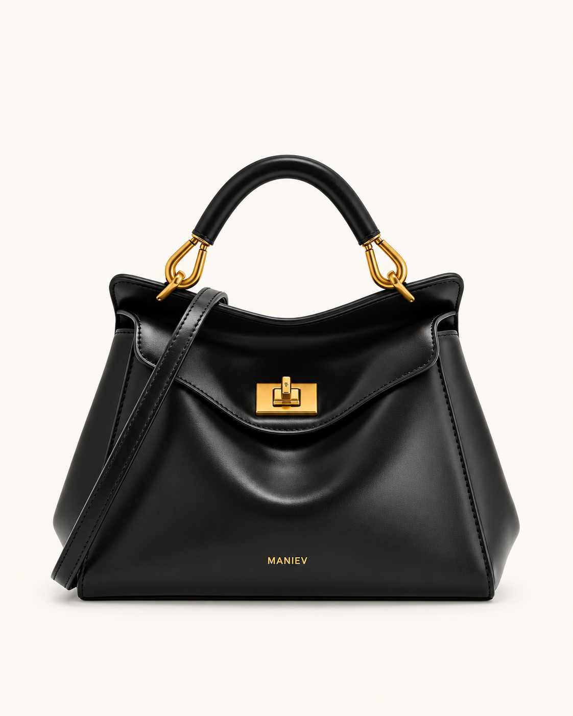 Lucia Classic Top Handbag - Black