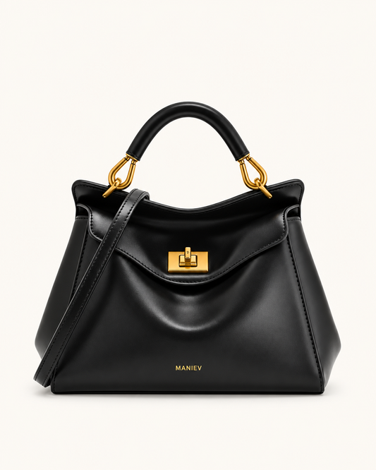 Lucia Classic Top Handbag - Black