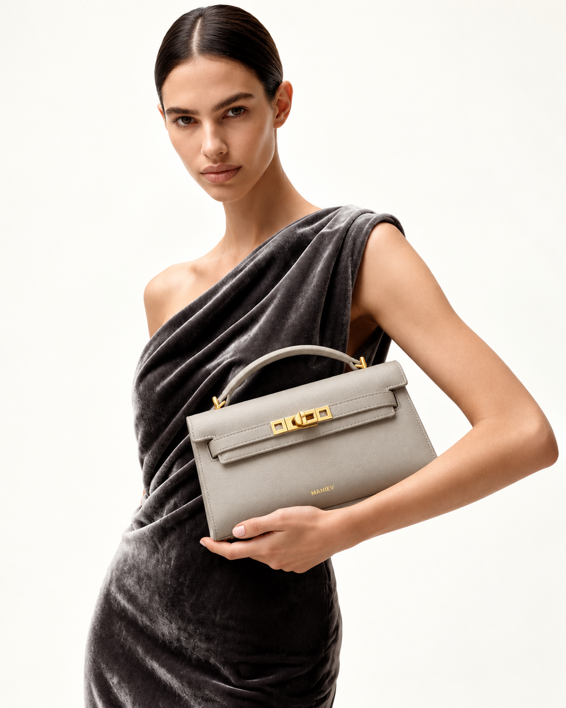 Noor Top Handle Bag - Elephant Gray