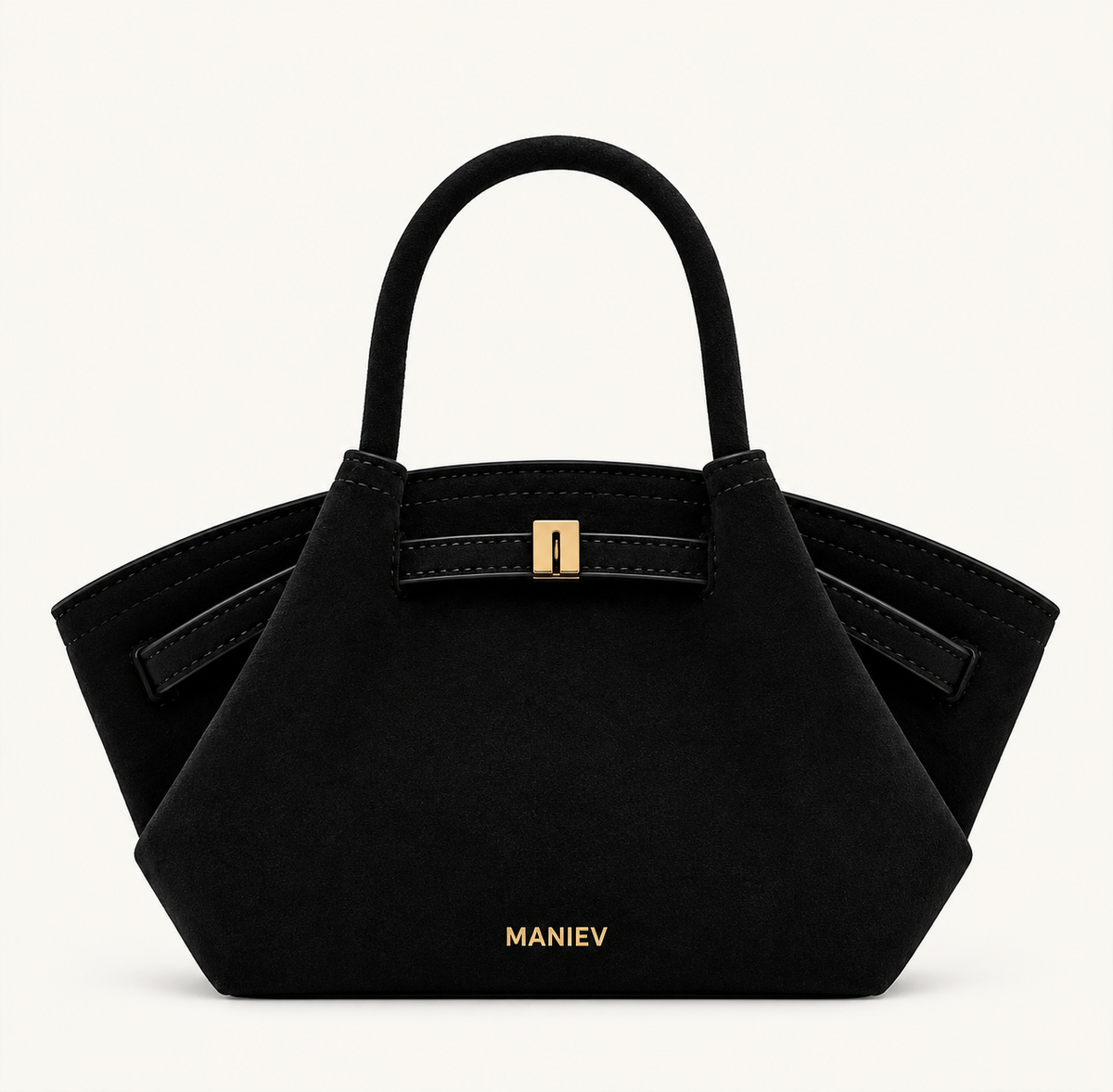 Hana Mini Faux Suede Tote Bag - Black