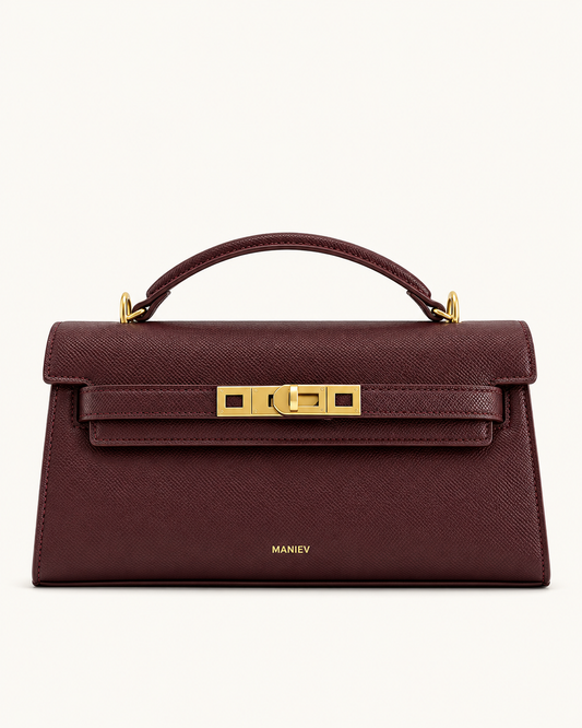 Noor Top Handle Bag - Deep Burgundy