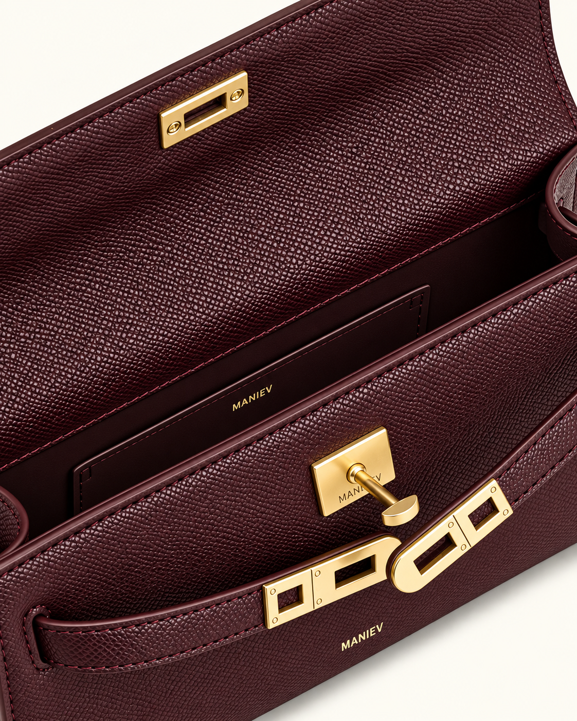 Noor Top Handle Bag - Deep Burgundy