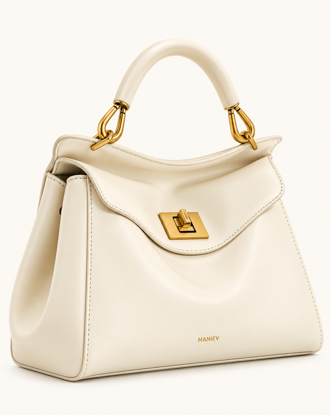 Lucia Classic Top Handbag - White