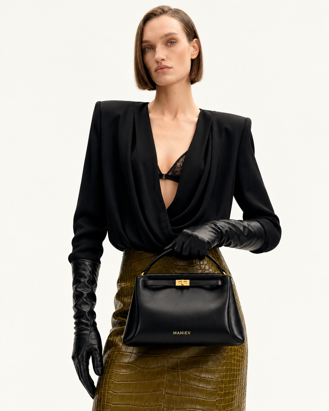 Carmen Top Handle Bag - Black