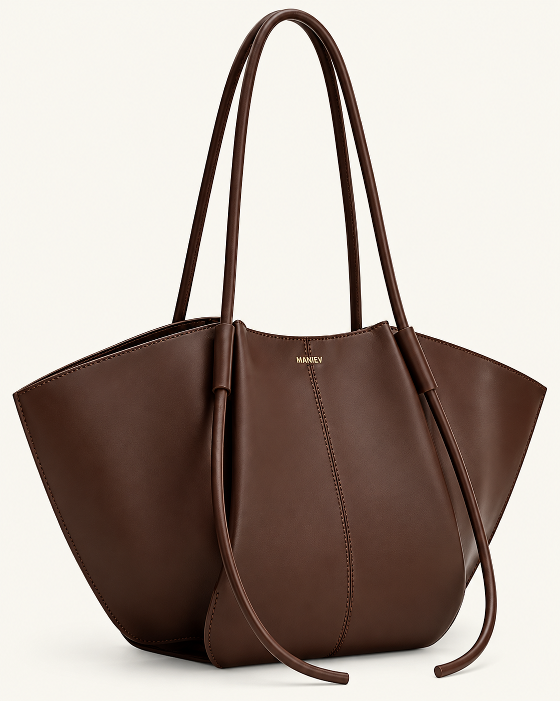 Nala Wide Tote Bag - Deep Brown