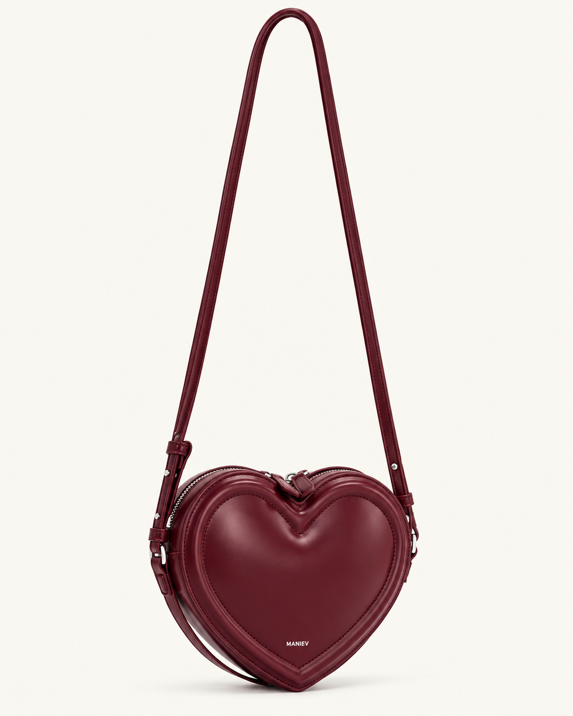 Arlene Heart Shaped Bag - Claret