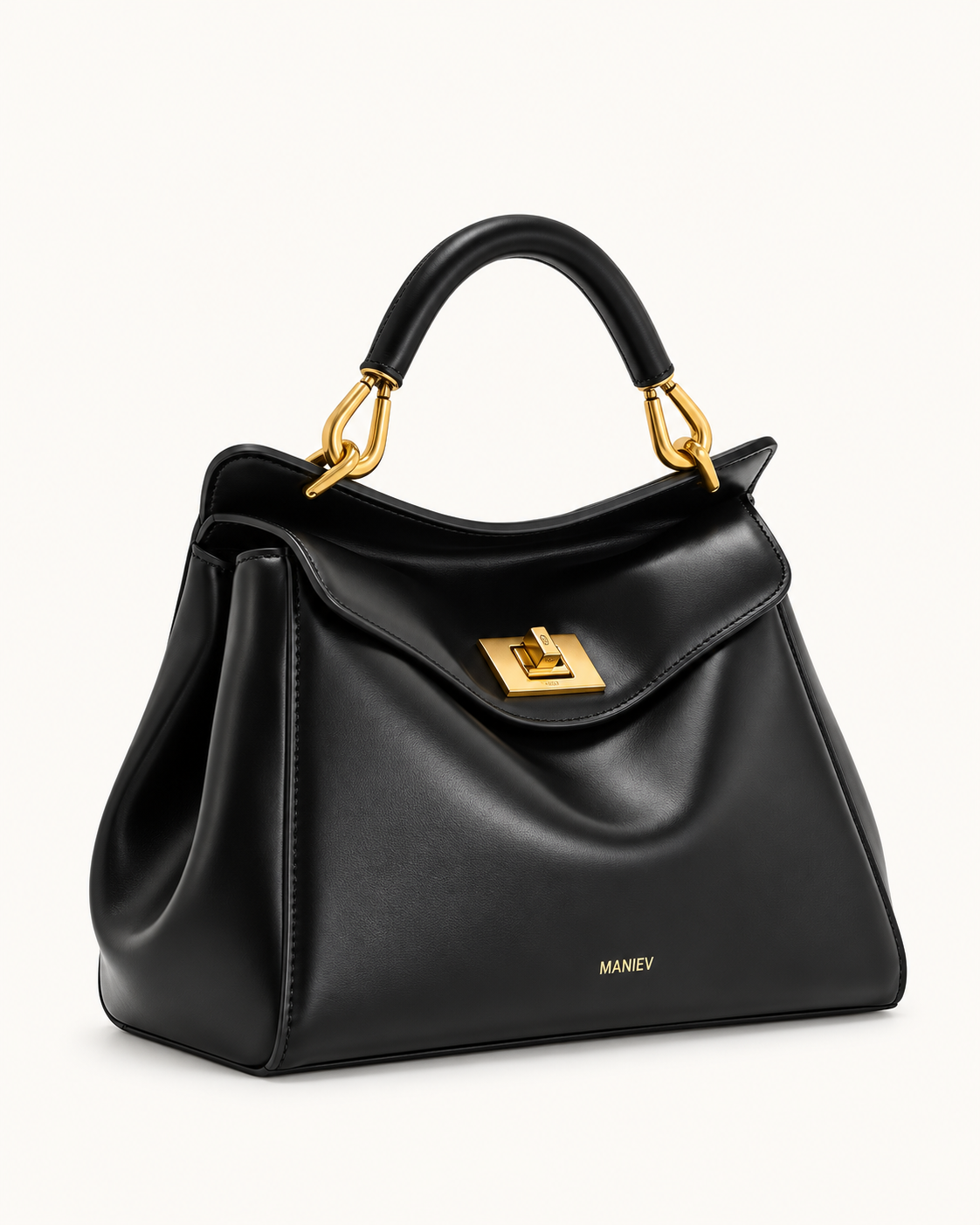 Lucia Classic Top Handbag - Black