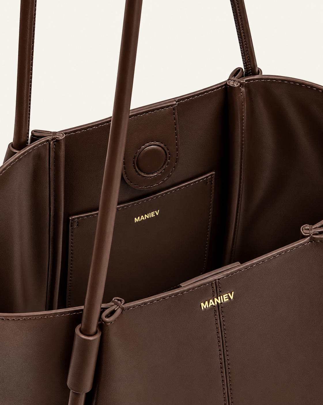 Nala Wide Tote Bag - Deep Brown
