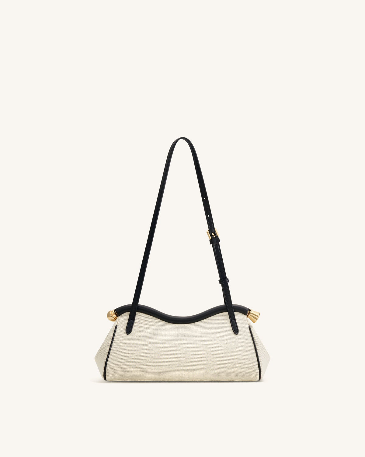 Naomi Curved Shoulder Bag - Black Canvas